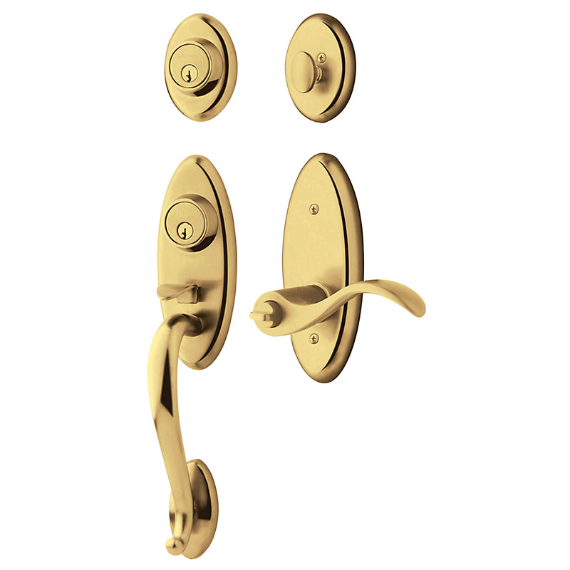 Baldwin 853450032RH Landon Two Point Right Hand Single Cylinder Tubular Handleset Lifetime Brass Finish