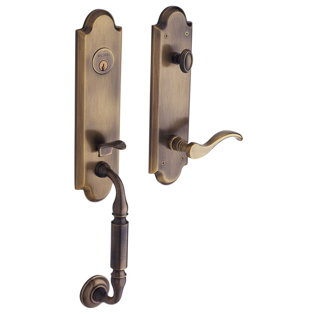 Baldwin 85350050RENT Manchester Emergency Egress Right Hand Single Cylinder Tubular Handleset Antique Brass Finish