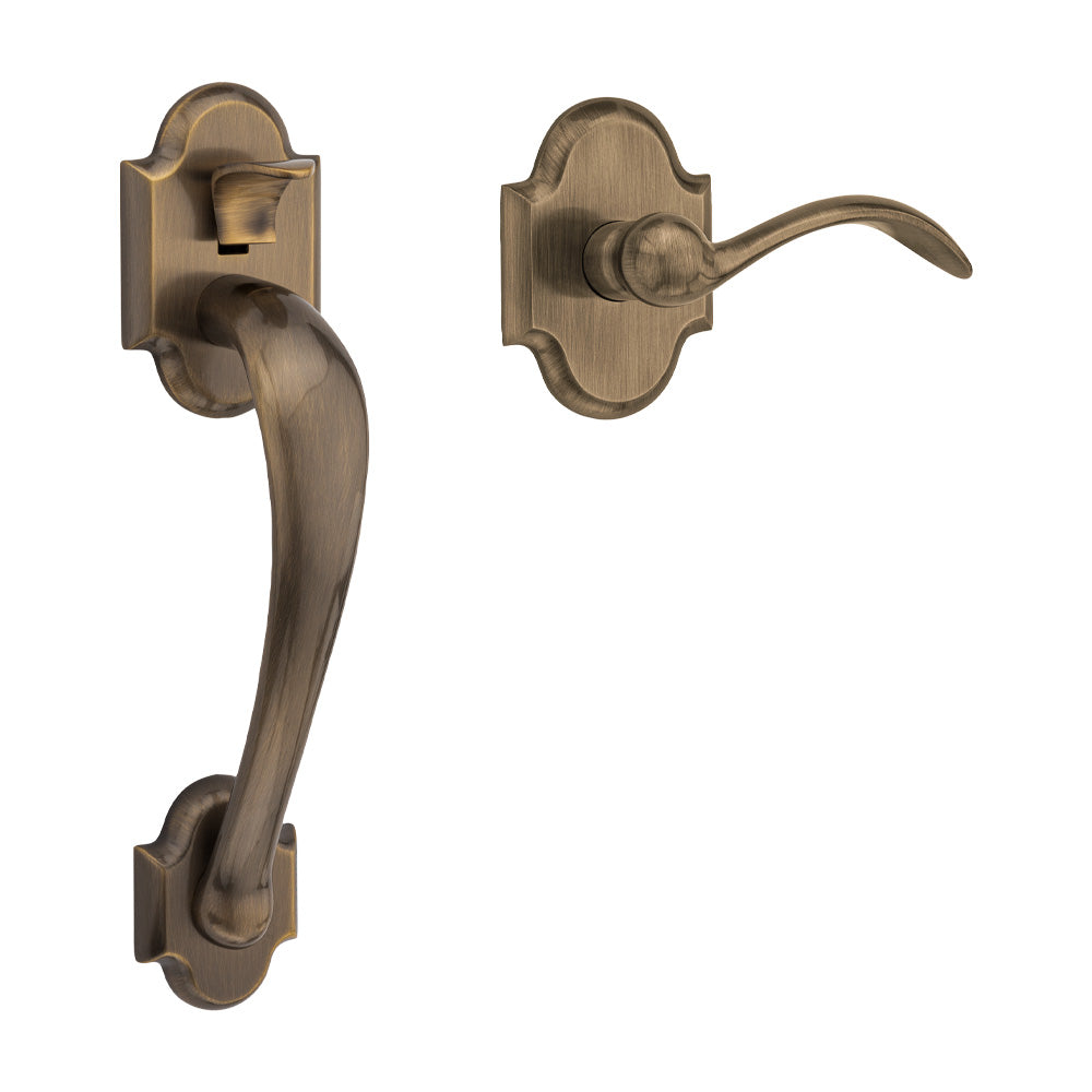 Baldwin 85353050ACLH Boulder Left Hand Sectional Handleset Less Deadbolt Antique Brass Finish