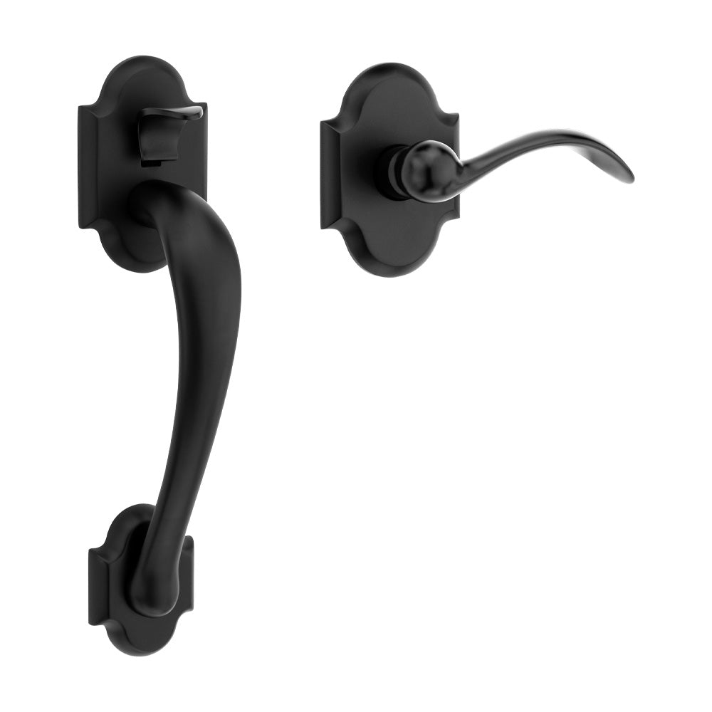 Baldwin 85353190ACLH Boulder Left Hand Sectional Handleset Less Deadbolt Satin Black Finish - Baldwin Quickship Item *
