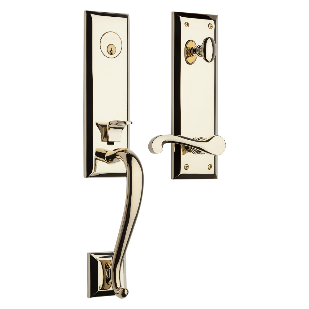 Baldwin 85355003LENT Stonegate Emergency Egress Left Hand Single Cylinder Tubular Handleset Lifetime Brass Finish