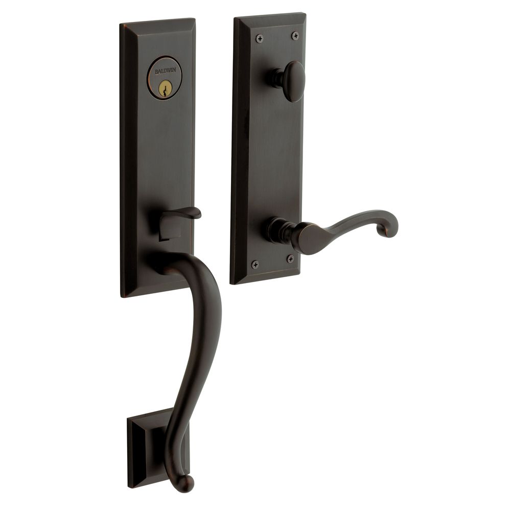 Baldwin 85355102RENT Stonegate Emergency Egress Right Hand Single Cylinder Tubular Handleset Oil Rubbed Bronze Finish