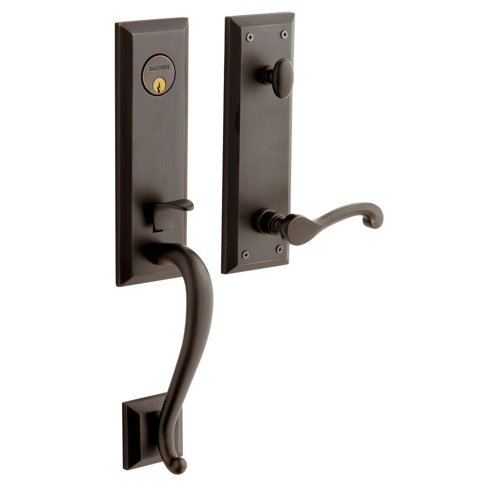 Baldwin 85355112LENT Stonegate Emergency Egress Left Hand Single Cylinder Tubular Handleset Venetian Bronze Finish