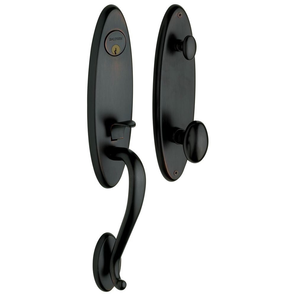 Baldwin 85360190ENTR Blakely Emergency Egress Single Cylinder Tubular Handleset Satin Black Finish