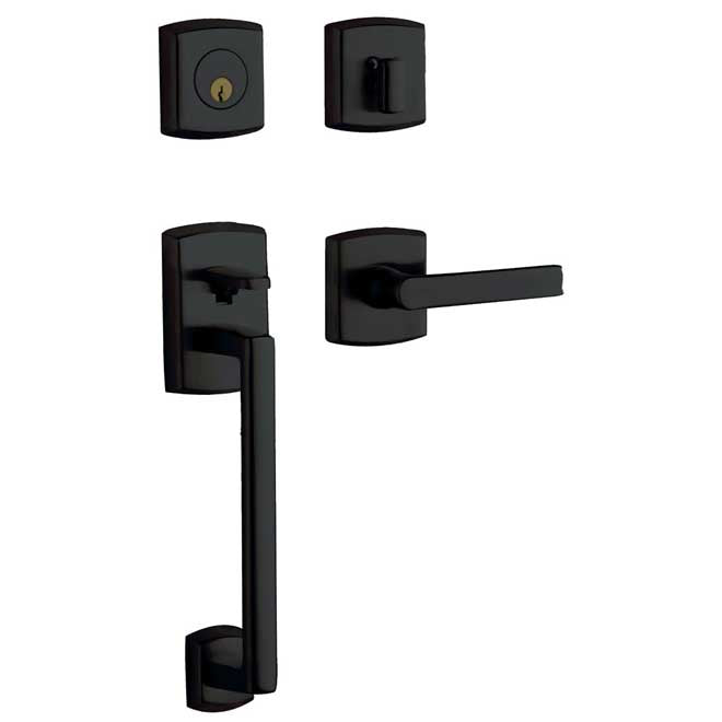 Baldwin 85386190ACLH Soho Sectional Left Hand Handleset Less Cylinder Satin Black Finish