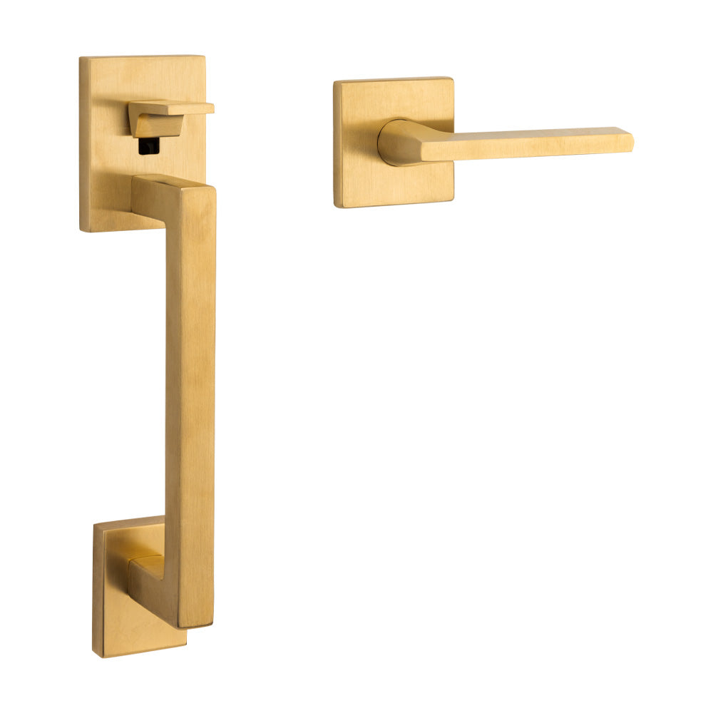 Baldwin 85390044RENT Minneapolis Sectional Right Hand Single Cylinder Entry Tubular Handleset with 5162 Lever Lifetime Satin Brass Finish - Baldwin Quickship Item *