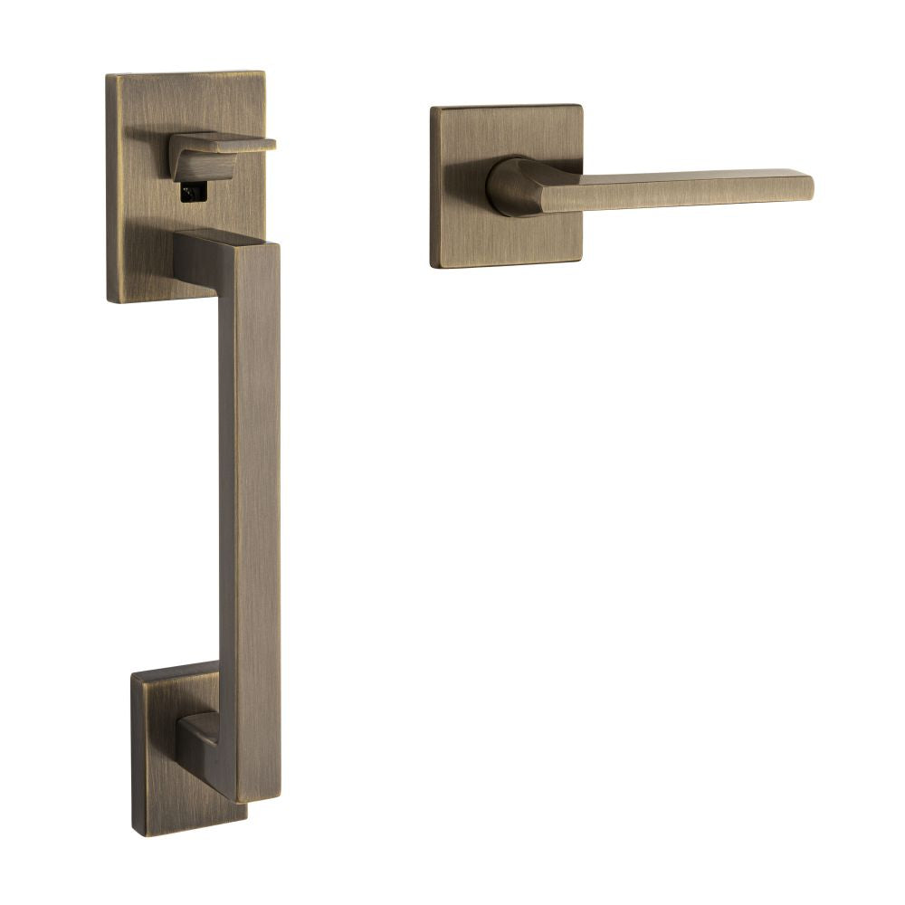 Baldwin 85390050ACRH Minneapolis Sectional Right Hand Handleset Less Deadbolt Antique Brass Finish