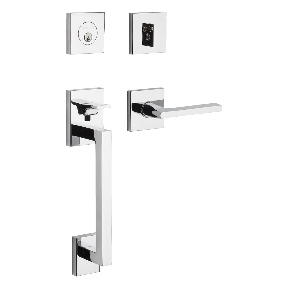 Baldwin 85390260RENT Minneapolis Sectional Right Hand Single Cylinder Entry Tubular Handleset with 5162 Lever Bright Chrome Finish