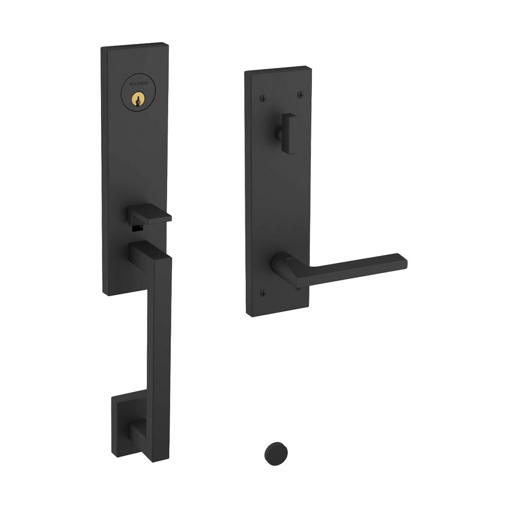 Baldwin 85391190LENT Minneapolis 3/4 Left Hand Single Cylinder Entry Tubular Handleset with 5162 Lever Satin Black Finish