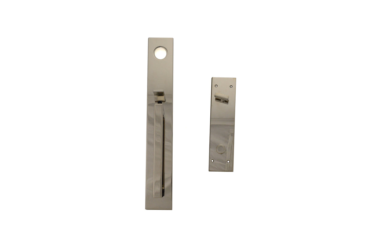 Baldwin 85392056RENT Minneapolis Full Escutcheon Right Hand Single Cylinder Entry Tubular Handleset with 5162 Lever Lifetime Satin Nickel Finish