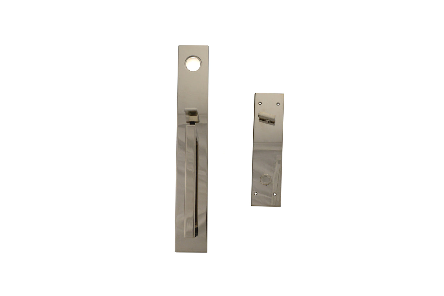 Baldwin 85392056RENT Minneapolis Full Escutcheon Right Hand Single Cylinder Entry Tubular Handleset with 5162 Lever Lifetime Satin Nickel Finish