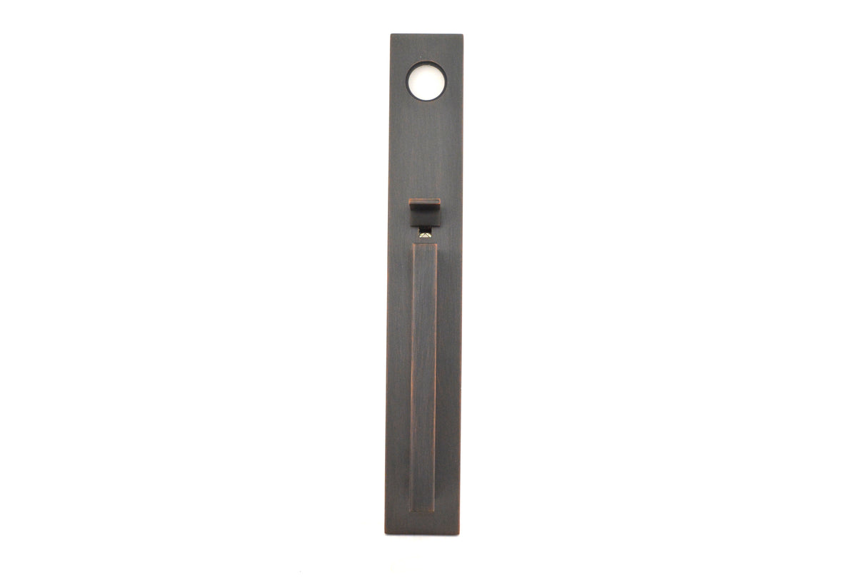 Baldwin 85392112LENT Minneapolis Full Escutcheon Left Hand Single Cylinder Entry Tubular Handleset with 5162 Lever Venetian Bronze Finish