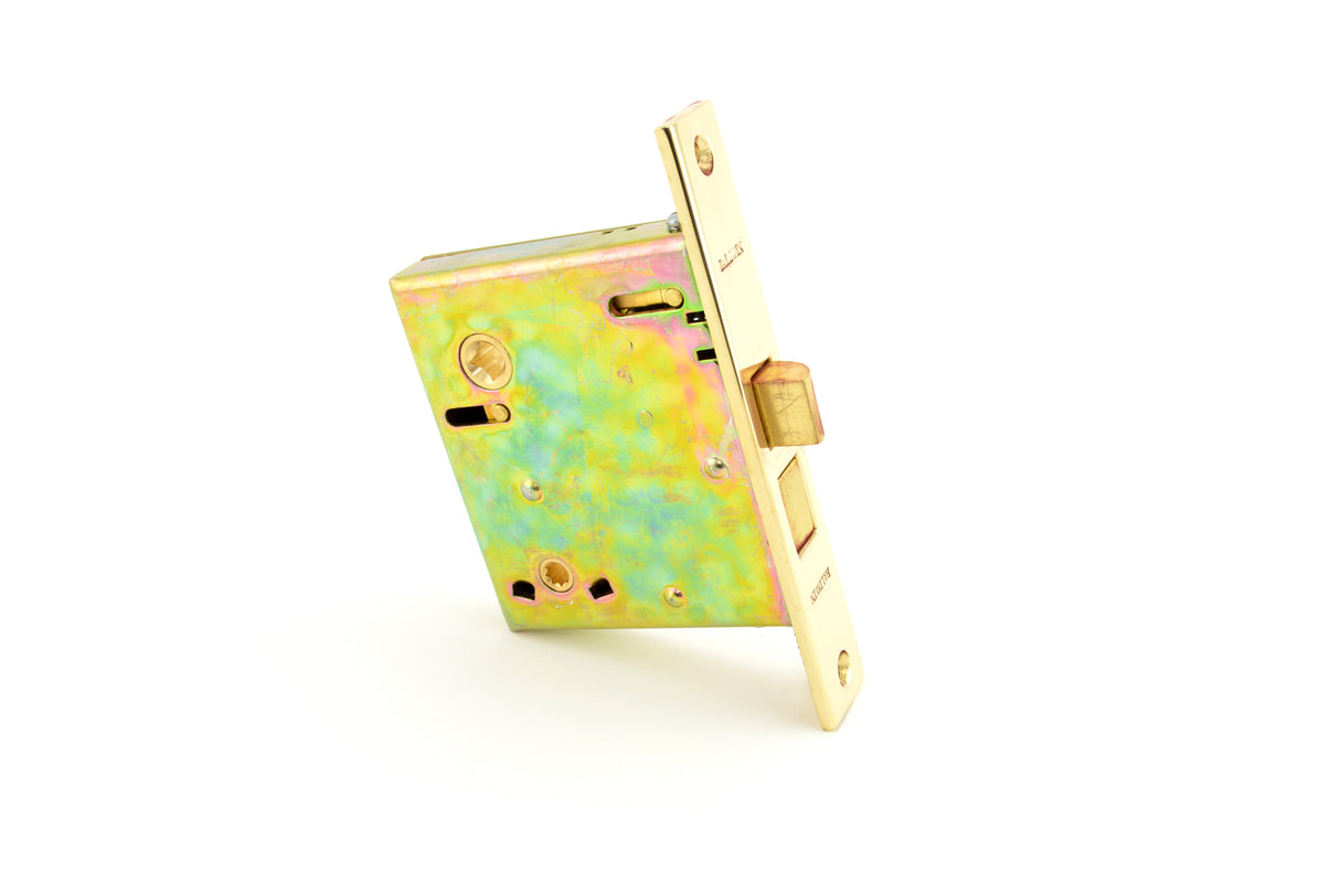 Baldwin 8540031L Left Hand Interior Privacy Knob x Knob 2-1/2" Backset Mortise Lock Body Unlacquered Brass Finish