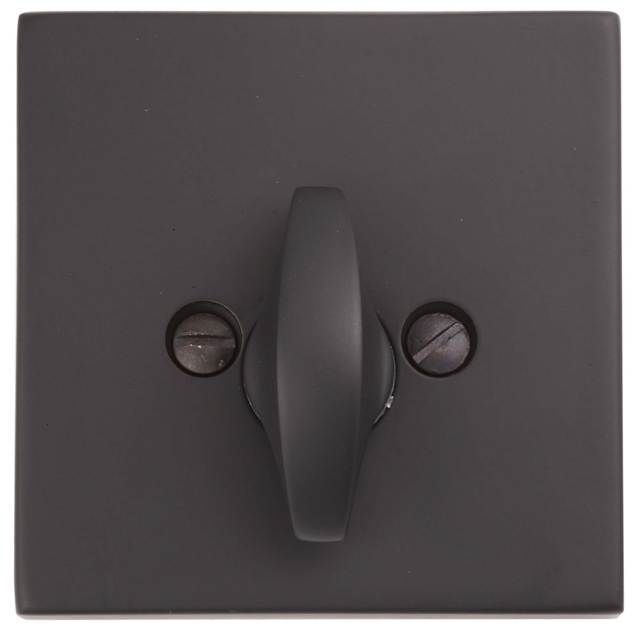 Emtek 8569US19 Square Single Sided Deadbolt with 2-3/8" and 2-3/4" Backset for 1-3/4" Door Flat Black Finish