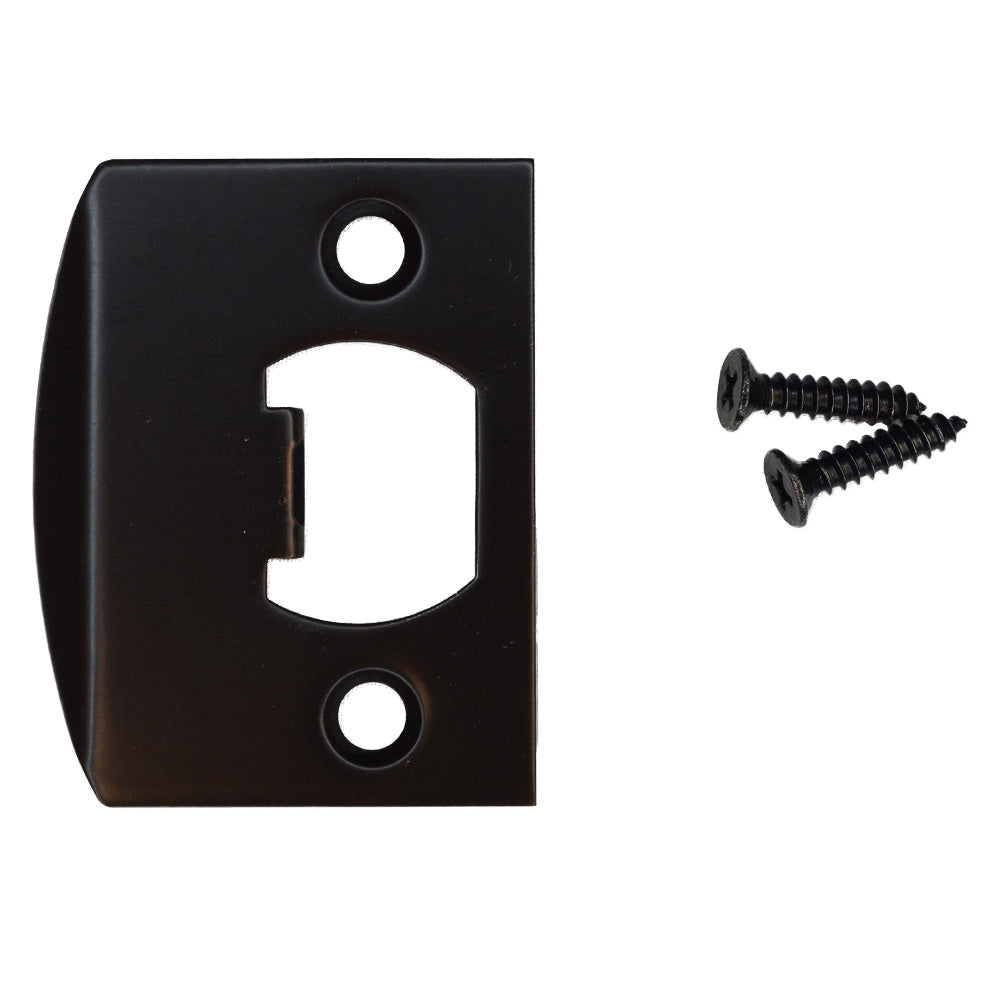 Emtek 86084US19 Square Corner Full Lip Strike for Passage, Privacy or Key-In Sets Flat Black Finish