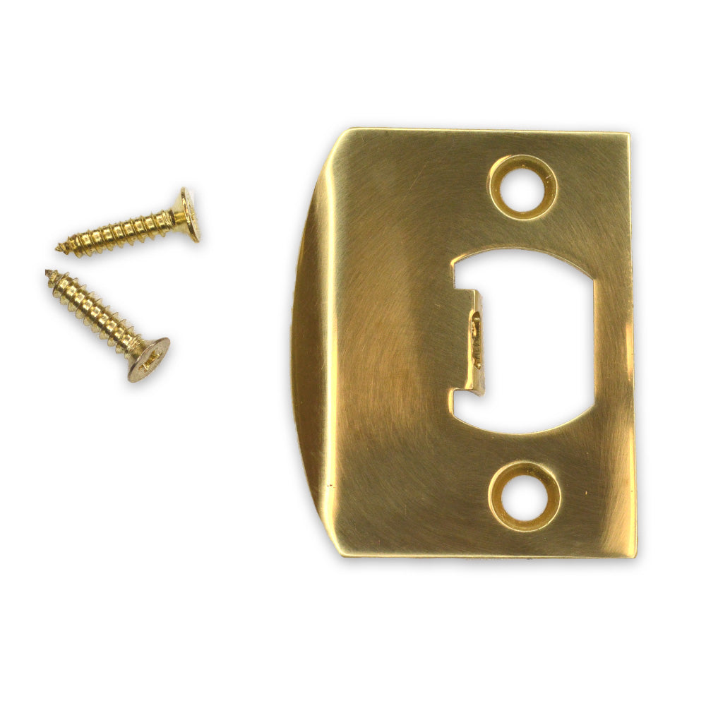 Emtek 86084US3 Square Corner Full Lip Strike for Passage, Privacy or Key-In Sets Polished Brass Lifetime Finish