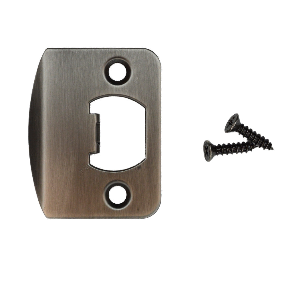 Emtek 86085US15A 1/4" Radius Corner Full Lip Strike for Passage, Privacy or Key-In Sets Pewter Finish