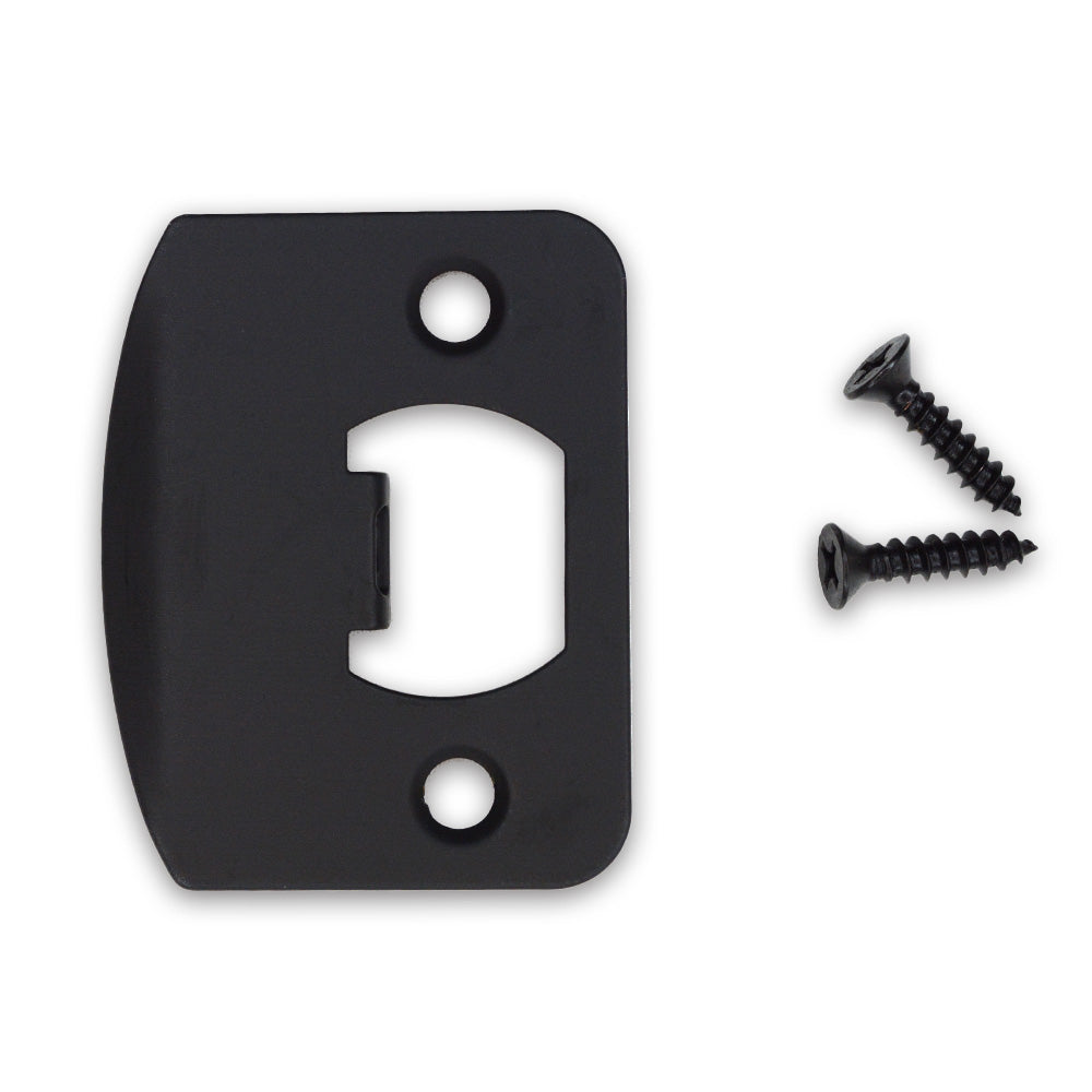 Emtek 86085US19 1/4" Radius Corner Full Lip Strike for Passage, Privacy or Key-In Sets Flat Black Finish