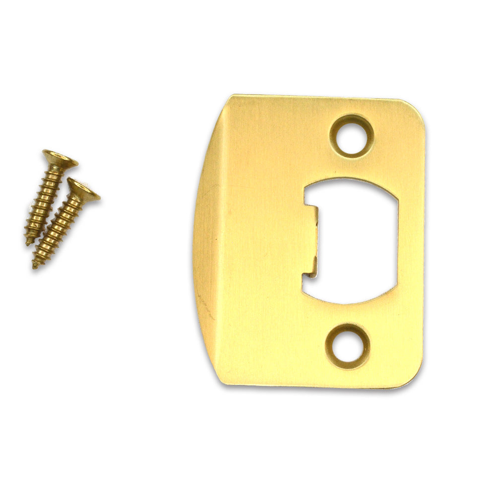 Emtek 86085US4 1/4" Radius Corner Full Lip Strike for Passage, Privacy or Key-In Sets Satin Brass Finish