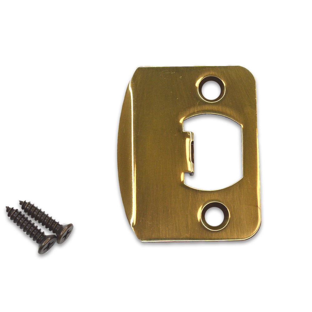 Emtek 86085US7 1/4" Radius Corner Full Lip Strike for Passage, Privacy or Key-In Sets French Antique Brass Finish