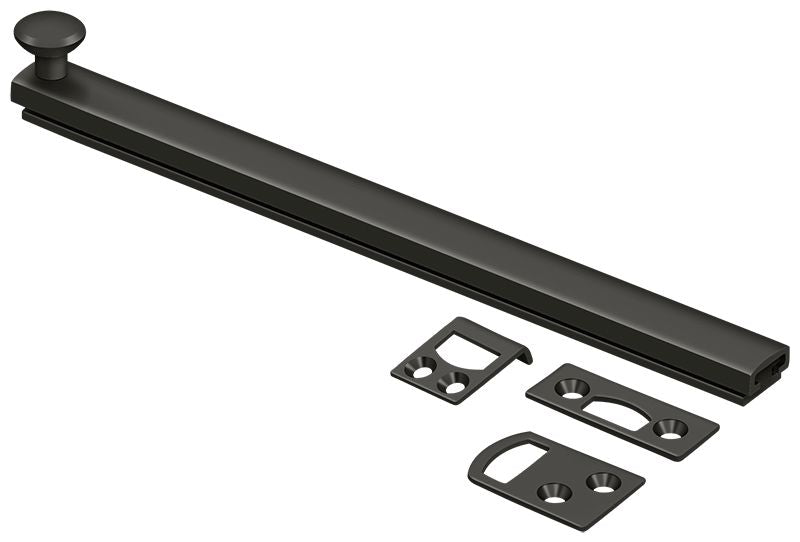 Deltana 8SBCS10B 8" Surface Bolt; Concealed Screw; Heavy Duty; Oil Rubbed Bronze Finish