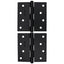 Emtek 91014US19 Pair of 4" x 4" Square Steel Residential Duty Hinges Flat Black Finish