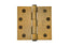 Emtek 91014US7 Pair of 4" x 4" Square Steel Residential Duty Hinges French Antique Brass Finish