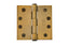 Emtek 92015US7 Pair of 4-1/2" x 4-1/2" Square Steel Heavy Duty Hinges French Antique Brass Finish
