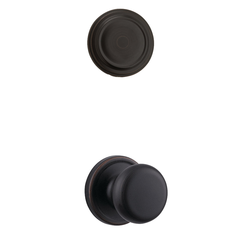 Kwikset 968H-11P Hancock Knob Interior Dummy Handleset Trim Venetian Bronze Finish