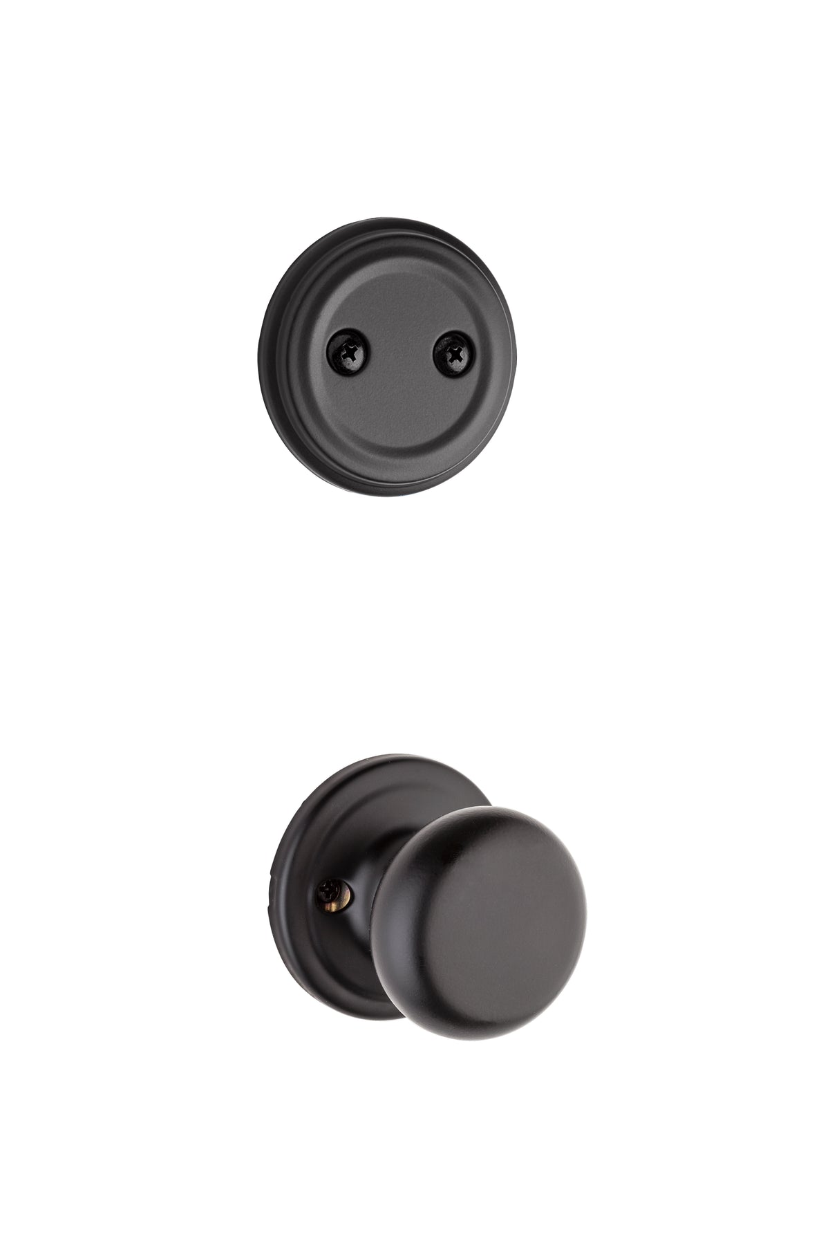 Kwikset 968H-514 Hancock Knob Interior Dummy Handleset Trim Matte Black Finish