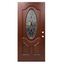 FB-2POV-800E Fiberglass Door w. Mahogany Finish