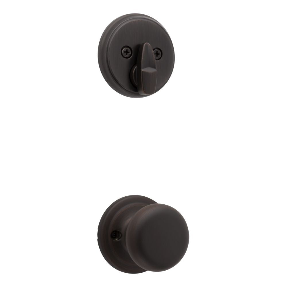 Kwikset 971H-11P Single Cylinder Interior Hancock Knob Trim Venetian Bronze Finish