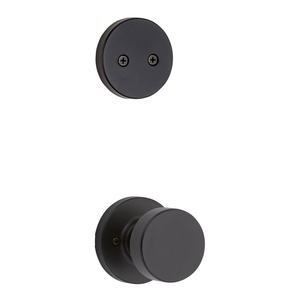 Kwikset 973PSKRDT-514 Dummy Interior Pismo Knob Trim with Round Rose Matte Black Finish