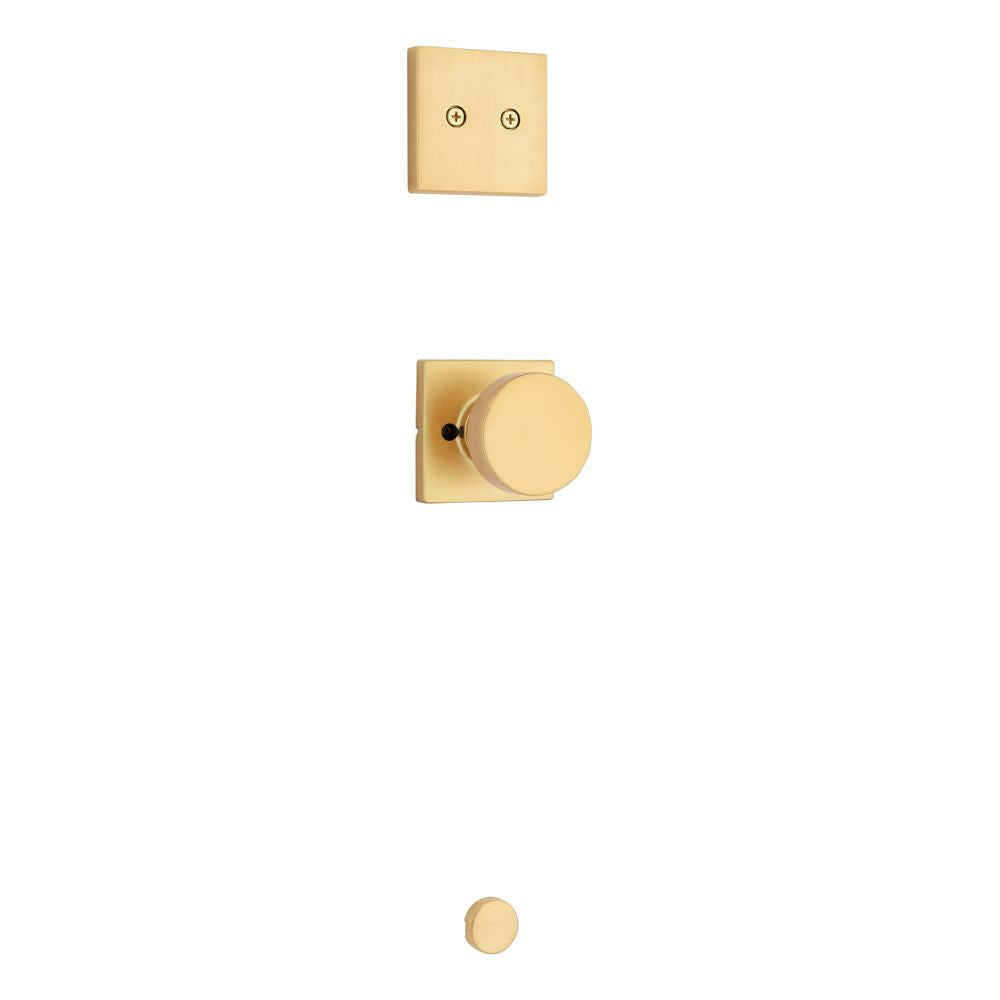 Kwikset 973PSKSQT-4 Dummy Interior Pismo Knob Trim with Square Rose Satin Brass Finish