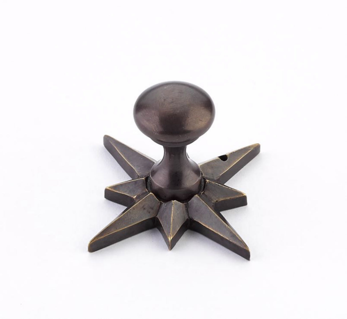 Schaub 982-DAB 3/4" Sonata Round Cabinet Knob with Star Backplate Dark Antique Bronze Finish