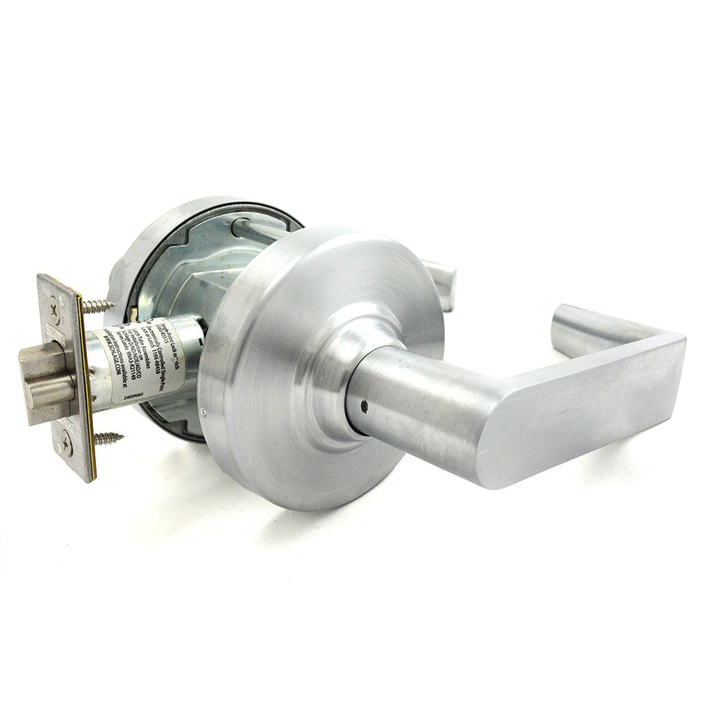 Schlage Commercial ALX70BRHO626 ALX Series Grade 2 Classroom Rhodes Lever Lock with SFIC Prep Less Core with 47269620 Tailpiece Included, 47267042 2-3/4" Deadlatch, and 47267101 ANSI Strike Satin Chrome Finish