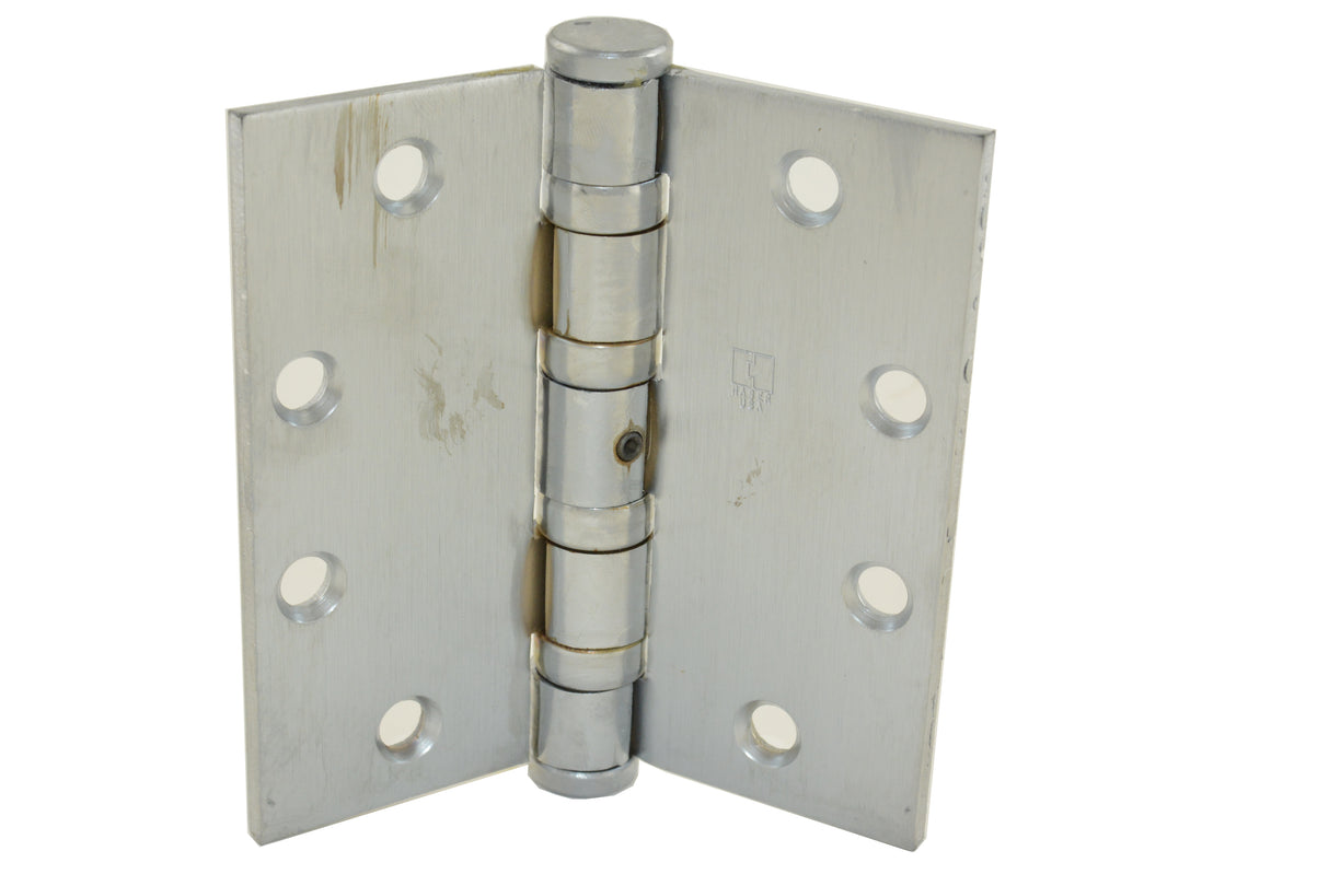 Hager BB116841226DNRP 4-1/2" x 4-1/2" Full Mortise Heavy Weight Ball Bearing Hinge Non Removable Pin Satin Chrome Finish