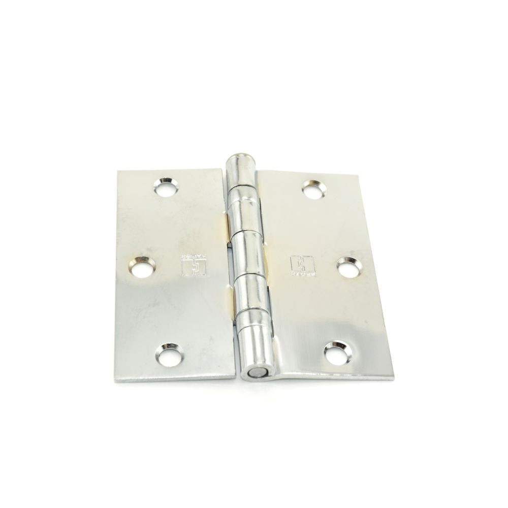 Hager BB174131215EA 3-1/2" x 3-1/2" Square Corner Ball Bearing Full Mortise Residential Weight Hinge Satin Nickel Finish