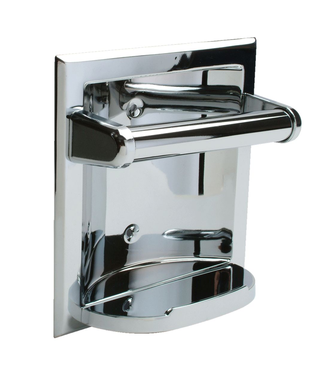 Pamex BC2CP63 Recessed Fixtures Shallow Recessed Soap Holder and Grab Bright Chrome Finish
