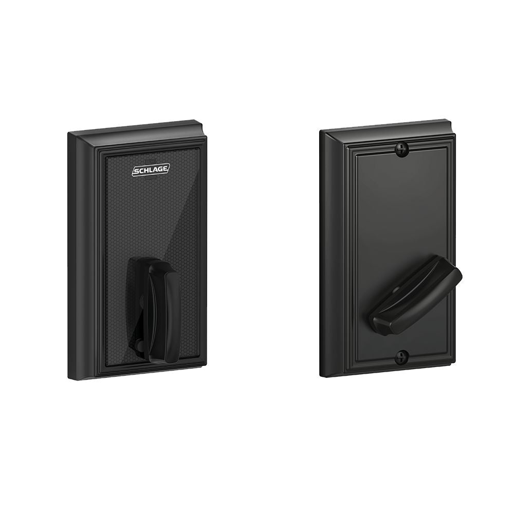 Schlage Electronic BE467FADD622 Addison Control Keyless Smart Fire Rated Deadbolt with 12398 Latch and 10116 Strike Matte Black Finish