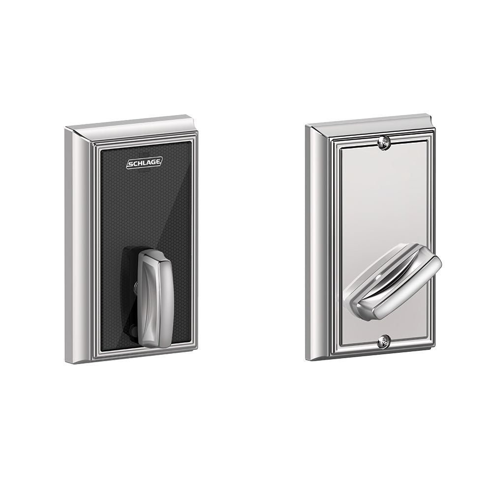 Schlage Electronic BE467FADD625 Addison Control Keyless Smart Fire Rated Deadbolt with 12398 Latch and 10116 Strike Bright Chrome Finish