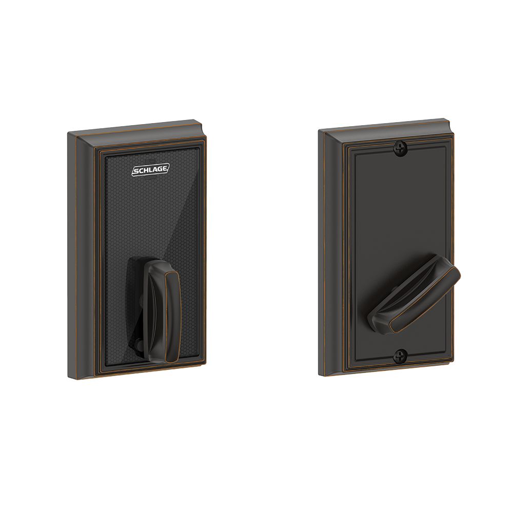 Schlage Electronic BE467FADD716 Addison Control Keyless Smart Fire Rated Deadbolt with 12398 Latch and 10116 Strike Aged Bronze Finish