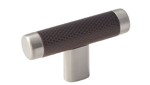 Amerock BP36556G10ORB 2-5/8" (67 mm) Esquire T Cabinet Knob Satin Nickel by Oil Rubbed Bronze Finish