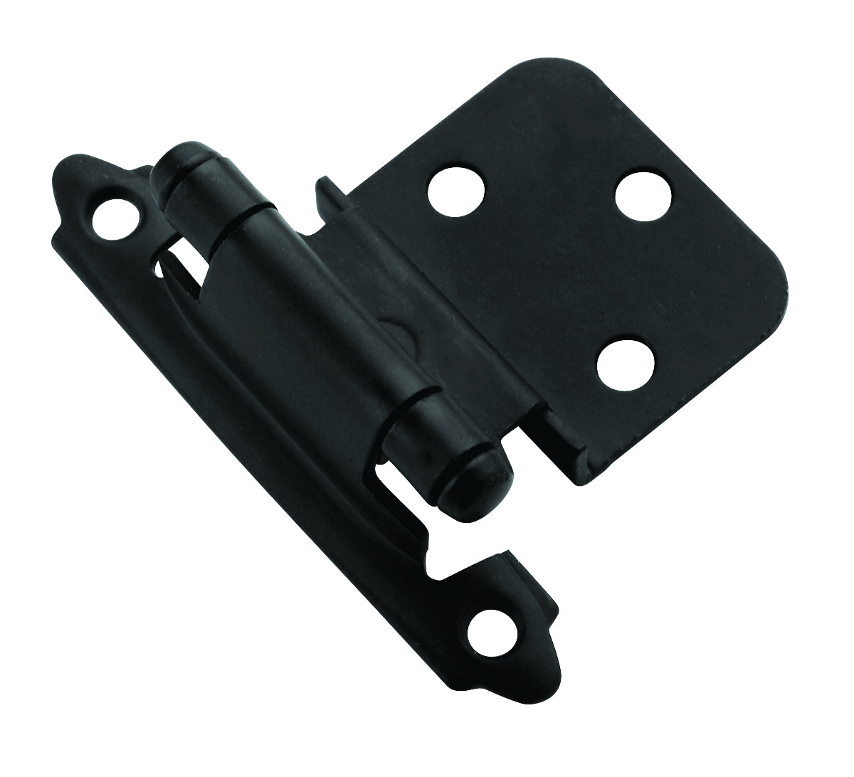 Amerock BPR3428FB 3/8" (10 mm) Inset Self Closing Face Mount Cabinet Hinge 2 Pack Flat Black Finish