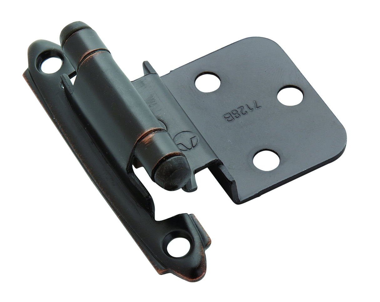 Amerock BPR3428ORB 3/8" (10 mm) Inset Self Closing Face Mount Cabinet Hinge 2 Pack Oil Rubbed Bronze Finish