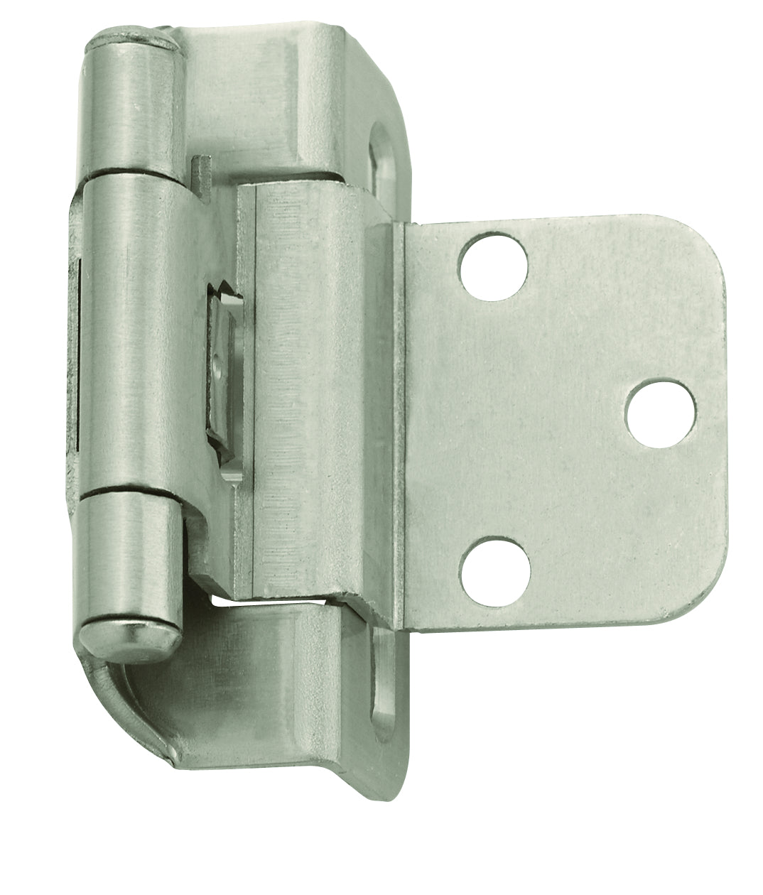 Amerock BPR7565G10 3/8" (10 mm) Inset Self Closing Partial Wrap Cabinet Hinge 2 Pack Satin Nickel Finish