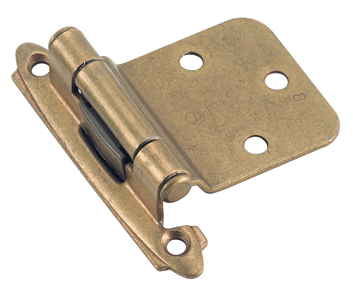 Amerock BPR7630BB Variable Overlay Self Closing Face Mount Cabinet Hinge 2 Pack Burnished Brass Finish