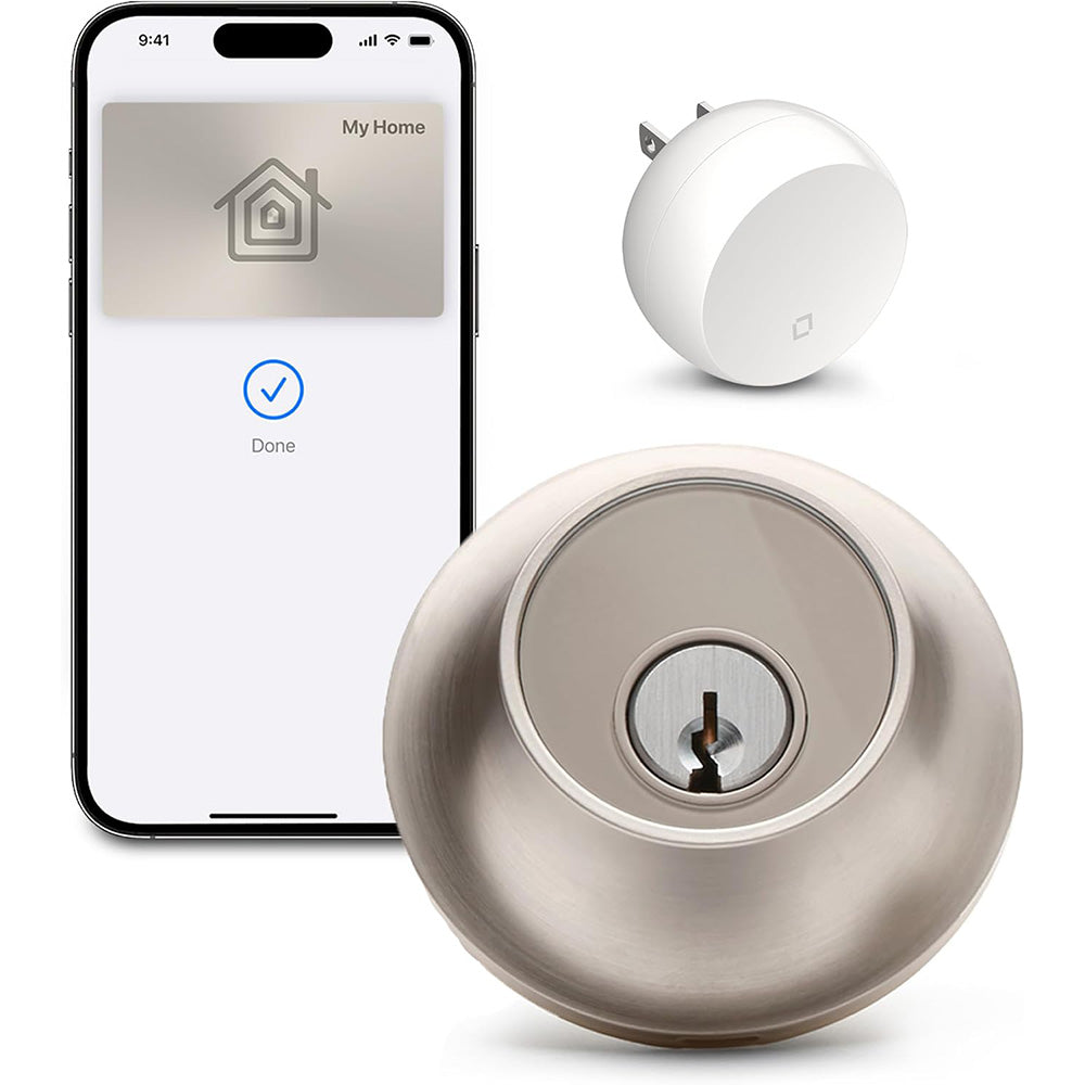 Level Lock+ Connect C-F12U-S1 Lock+ Connect Single Cylinder Deadbolt with Smart Level Lock with Wifi and Bluetooth Capacitive Touch Technology with Apple Home, App, and Schlage C Keyway with Adjustable Backset Satin Nickel Finish