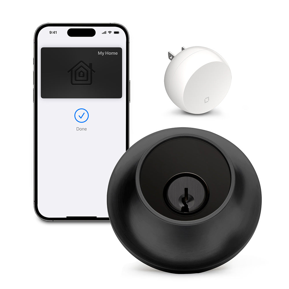 Level Lock+ Connect C-F14U-S1 Lock+ Connect Single Cylinder Deadbolt with Smart Level Lock with Wifi and Bluetooth Capacitive Touch Technology with Apple Home, App, and Schlage C Keyway with Adjustable Backset Matte Black Finish