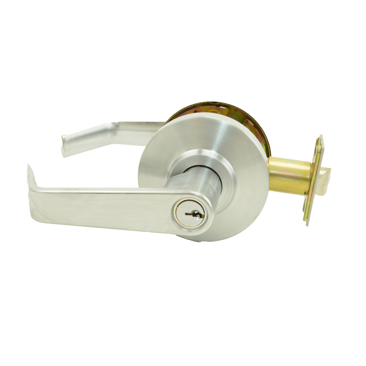 Dexter Commercial C2000CLENTRR626KDC Entry / Office Grade 2 Regular Lever Clutching Cylindrical Lock with C Keyway; 2-3/4" Backset; and ANSI Strike Satin Chrome Finish